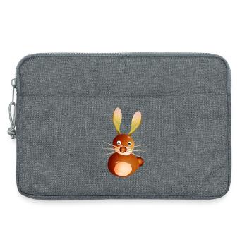 Lapin châtaignier mignon – Artisanat amusant et enfant - Sacoche pour ordinateur portable 13 pouces - gris chiné - Devant