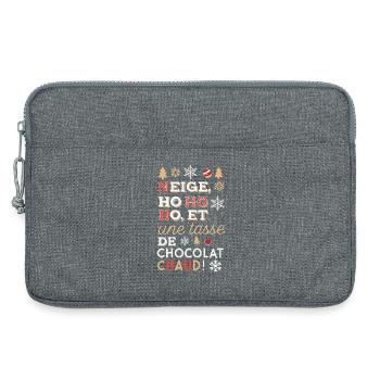 Schnee Ho Ho Ho und heiße Schokolade - Laptoptasche 13" - Grau meliert - Vorne