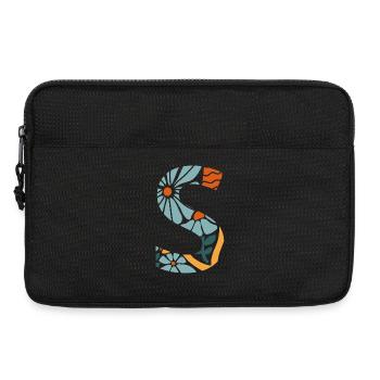 Letter s Groovy Flowers Geschenkidee - Laptoptasche 13" - Schwarz - Vorne