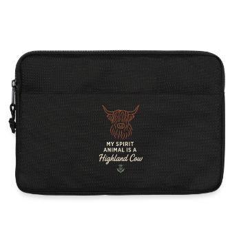 Highland Cow Rustic Animal Cute - Laptop bag 13" - black - Front