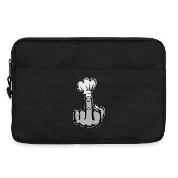 Doigt du milieu Stinky Finger chapeau de chef Design - Sacoche pour ordinateur portable 13 pouces - noir - Devant