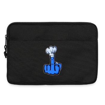 Mittelfinger Stinkefinger Kochmütze Design Blau - Laptoptasche 13" - Schwarz - Vorne