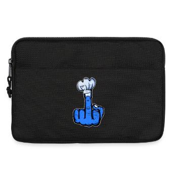 Middle Finger Stinky Finger Chef's Hat Design Blue - Laptop bag 13" - black - Front