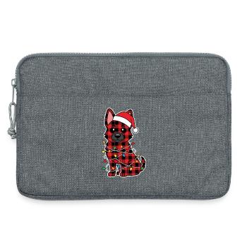 Deutscher Schäferhund Weihnachten Plaid Rot - Laptoptasche 13" - Grau meliert - Vorne