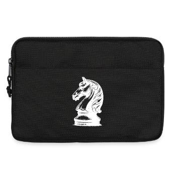 Schachbrett mit Schachfiguren König und Bauern - Laptoptasche 13" - Schwarz - Vorne