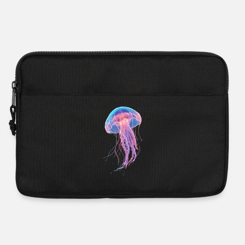Rainbow Neon Jellyfish - Laptop bag 13" - black