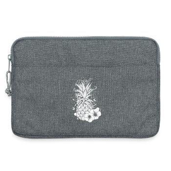 Verzierte Ananas mit tropischem Blütenflair - Laptoptasche 13" - Grau meliert - Vorne