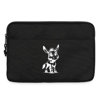 Süsse kleine Baby Esel Bleistift Zeichnung - Laptoptasche 13" - Schwarz - Vorne
