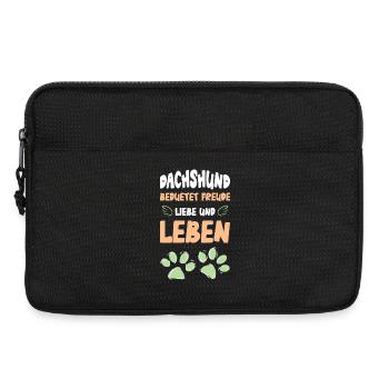 Dachshund Liebe Und Leben - Laptoptasche 13" - Schwarz - Vorne