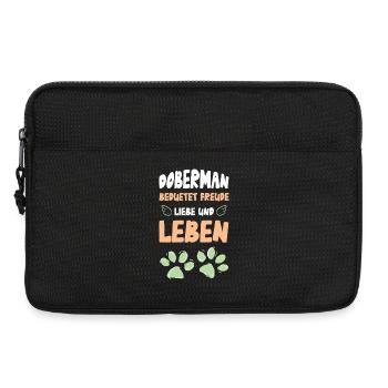 Dobermann Liebe Leben - Laptoptasche 13" - Schwarz - Vorne