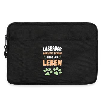 Labrador Freude Liebe Leben - Laptoptasche 13" - Schwarz - Vorne