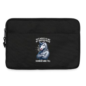 Aujourd’hui, je veux faire quelque chose avec les gens Pousser - Sacoche pour ordinateur portable 13 pouces - noir - Devant