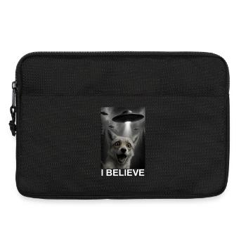 Fox, UFO, Abduction in the Forest, Humor, Extraterrestrial - Laptop bag 13" - black - Front