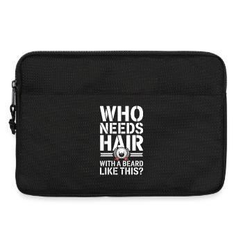 Who Needs Hair With A Beard Like This Bart Glatze - Laptoptasche 13" - Schwarz - Vorne