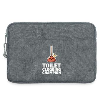Champion du bouchon des toilettes Klo Humour - Sacoche pour ordinateur portable 13 pouces - gris chiné - Devant