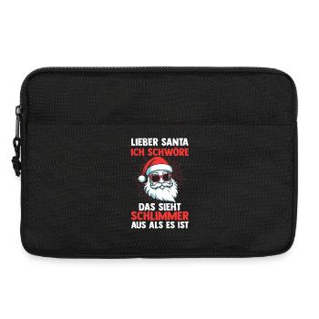 Weihnachtsmann Weihnachtszeit Unartig Weihnachts - Laptoptasche 13" - Schwarz - Vorne