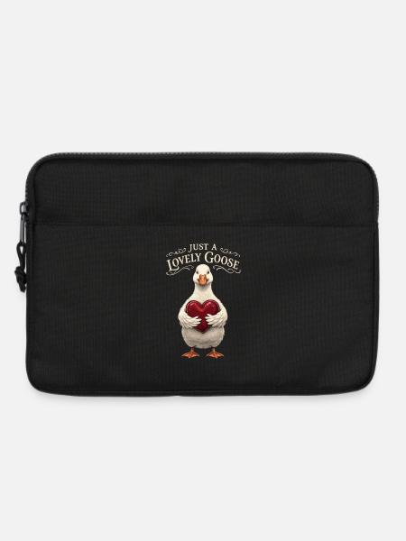 Liebevolle Valentinstag Gans mit Herz - Laptoptasche 13" - Schwarz