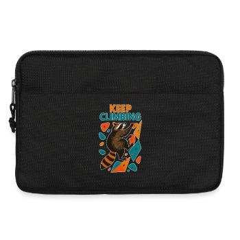 Bouldering Raccoon Keep Climbing Motivation - Laptop bag 13" - black - Front