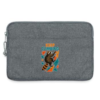 Bouldern Waschbär Klettere Weiter Motivation - Laptoptasche 13" - Grau meliert - Vorne