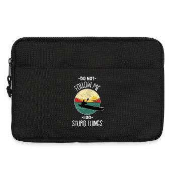 Retro Kayaking Sunset Vintage Outdoor Paddle Art - Laptoptasche 13" - Schwarz - Vorne