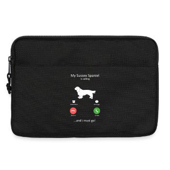 Chien espagnol du Sussex appelant chien Maman Chien Papa de chien - Sacoche pour ordinateur portable 13 pouces - noir - Devant