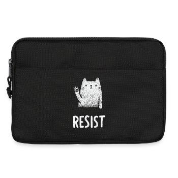 Waving White Cat Illustration - Laptop bag 13" - black - Front