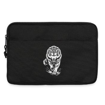 Laufender Wolf – Mystisches Wildtier Motiv - Laptoptasche 13" - Schwarz - Vorne