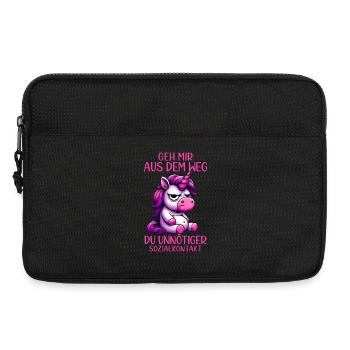 Geh mir aus dem Weg du unnötiger Sozialkontakt - Laptoptasche 13" - Schwarz - Vorne