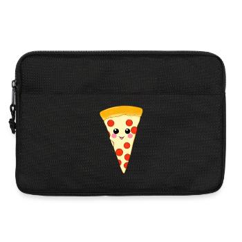 Illustration de la part de pizza Kawaii - Sacoche pour ordinateur portable 13 pouces - noir - Devant