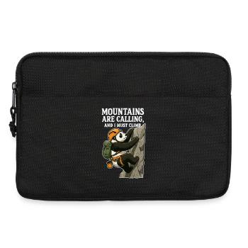Lustiger Kletter-Panda beim Bouldern - Laptoptasche 13" - Schwarz - Vorne