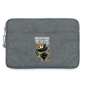 Bloc panda grimpeur drôle - Sacoche pour ordinateur portable 13 pouces - gris chiné - Devant