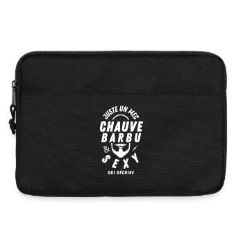 Mec chauve barbu sexy qui déchire - Sacoche pour ordinateur portable 13 pouces - noir - Devant