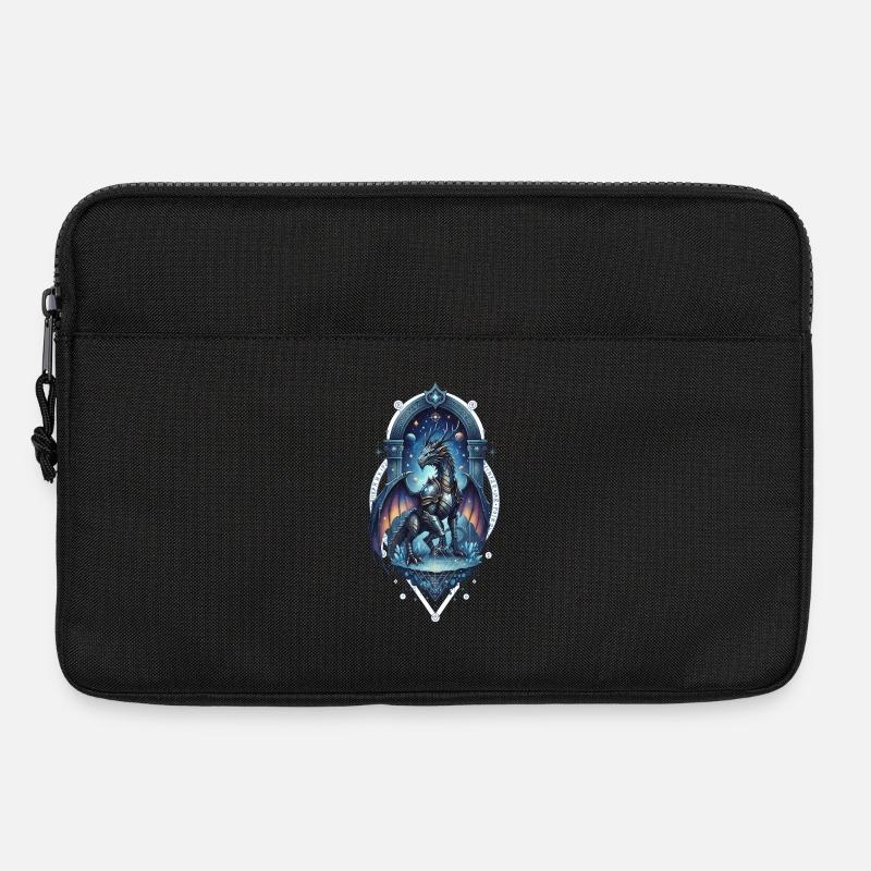 Sternenbogen Drache im Mondlicht - Laptoptasche 13" - Schwarz