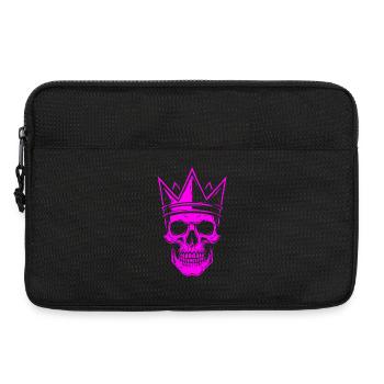 Neon Skull with Crown Pink Gothic Style Sticker - Laptop bag 13" - black - Front