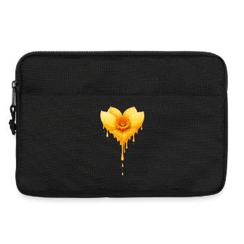 Daffodil Flower Heart Shape Illustration - Laptop bag 13" - black - Front
