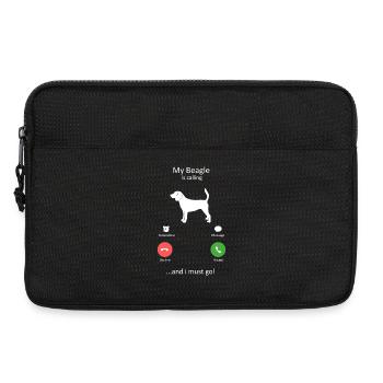 Écran téléphonique du Beagle appelant le chien drôle - Sacoche pour ordinateur portable 13 pouces - noir - Devant