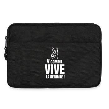 V Comme Vive la Retraite (texte blanc) - Sacoche pour ordinateur portable 13 pouces - noir - Devant