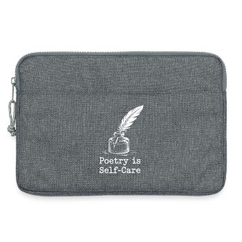 Poesie als Design von Selbstfürsorge-Federn - Laptoptasche 13" - Grau meliert - Vorne