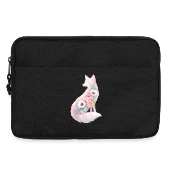 Fuchs Silhouette Aquarell Blumen - Laptoptasche 13" - Schwarz - Vorne