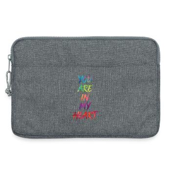 You Are In My Heart Color Text Painting Print - Laptop bag 13" - heather grey - Front