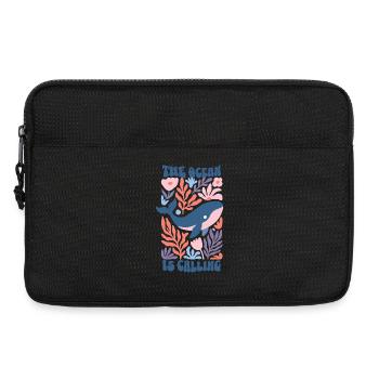 L’océan appelle - Fleurs Bohèmes de baleines rétro - Sacoche pour ordinateur portable 13 pouces - noir - Devant