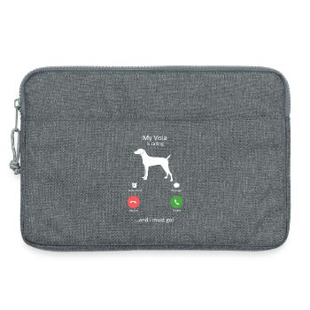 Vizsla Calling Funny Incoming Phone Screen - Laptop bag 13" - heather grey - Front