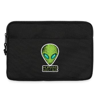 Alien Face Humans Aren't Real - Laptop bag 13" - black - Front