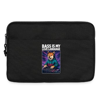 Shiba Inu DJ – Bass Is My Love Language - Laptoptasche 13" - Schwarz - Vorne