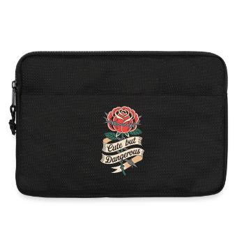 Chat Kawaii mignon mais dangereux et mignon - Sacoche pour ordinateur portable 13 pouces - noir - Devant