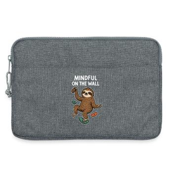 Mindful on the Wall – Zen Faultier an Wand - Laptoptasche 13" - Grau meliert - Vorne