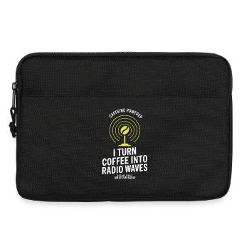 Caffeine Powered Radio Waves Tee - Laptop bag 13" - black - Front