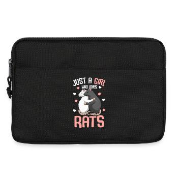Rats Hug : Fille qui aime les rats - Sacoche pour ordinateur portable 13 pouces - noir - Devant