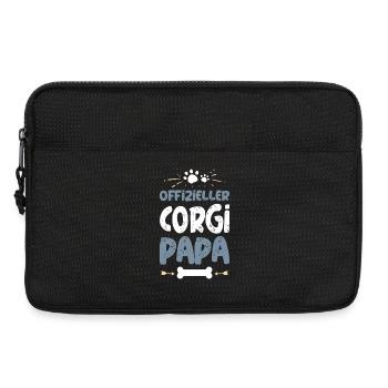 Offizieller Corgi Papa T-Shirt - Laptoptasche 13" - Schwarz - Vorne