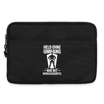 Held ohne Umhang – Handwerker mit Werkzeuggürtel - Laptoptasche 13" - Schwarz - Vorne